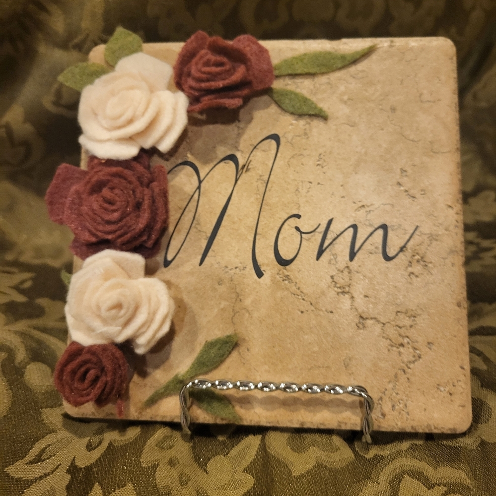 "Mom" 6x6 Handmade Ceramic Tile